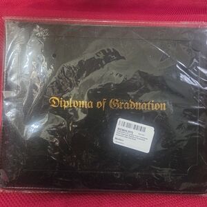 Black Diploma Holder with Gold Lettering